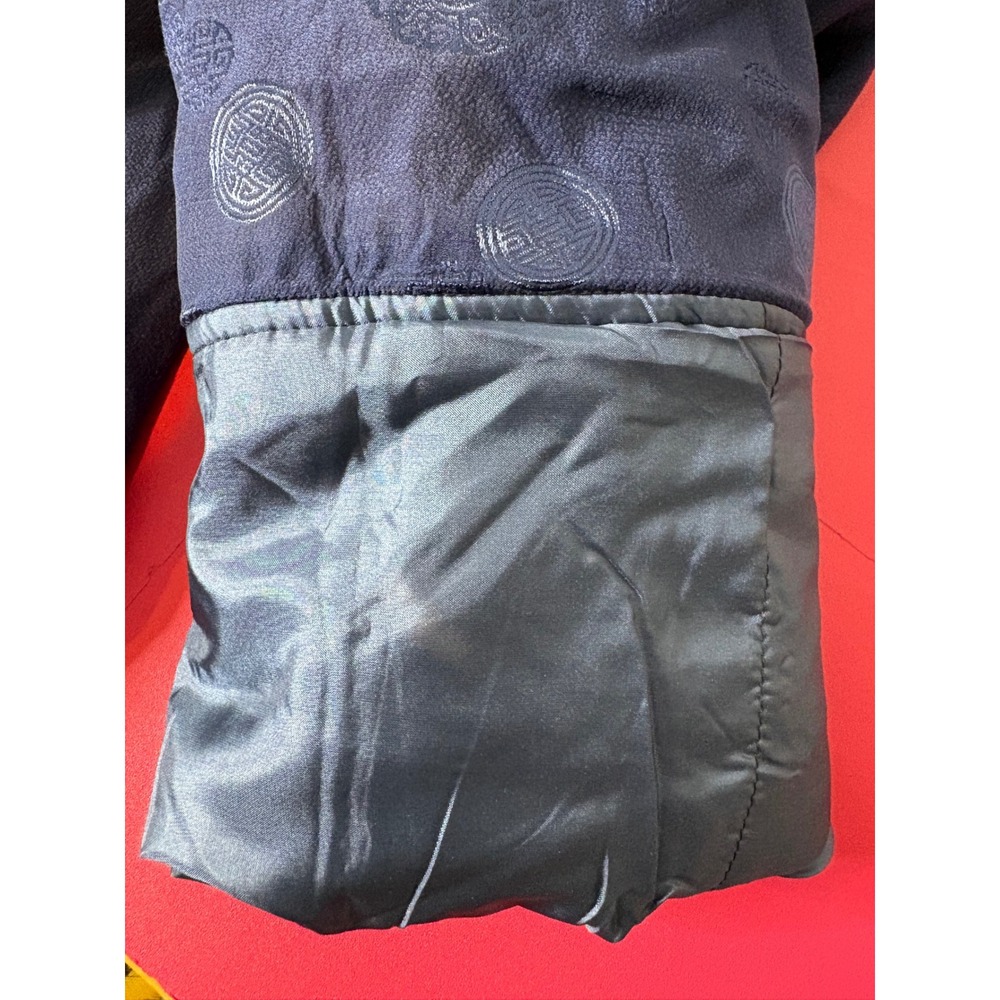 BUNGY GIRLS Blue Tang Jacket Sz XL Frog Button Medallion Jacquard Chinoiserie - Picture 10 of 12